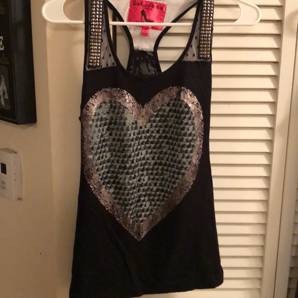 Burn Famous Culture Tops - Burn Famous Tank w/ Rhinestone shoulders Goth/Cool